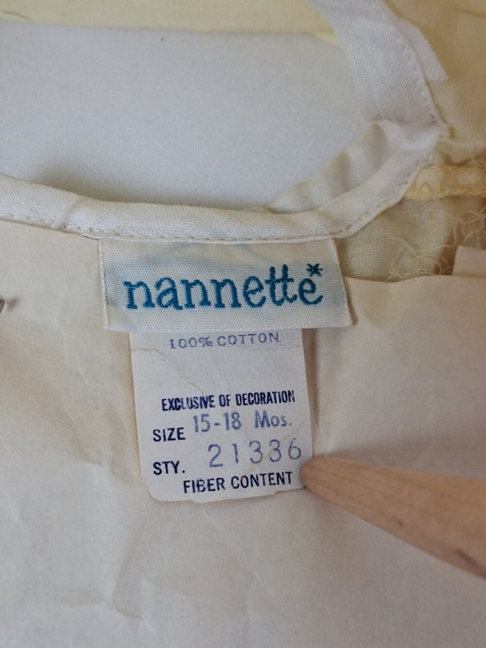 VTG 1950's Nannette Yellow Baby Dress Peter Pan Collar & Embroidered Kitten Acce - Picture 8 of 12
